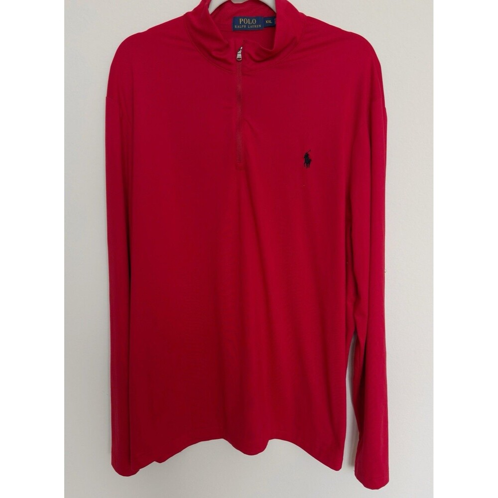 Polo Ralph Lauren 1/4 Quarter Zip Pullover Sweater Men's XXL Red Mock Neck